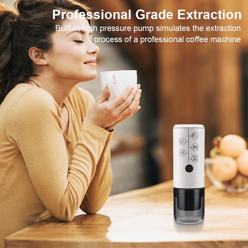 2-in-1 Portable Coffee Maker Multifunctional Coffee Brewing Machine Wireless Coffee Maker for Travel Caravan Hiking