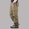 Men's Trendy Loose-Fit Outdoor Work Pants, Multi-Pocket, Plus Size, Straight-Leg, Wear-Resistant, Washable Casual Wear