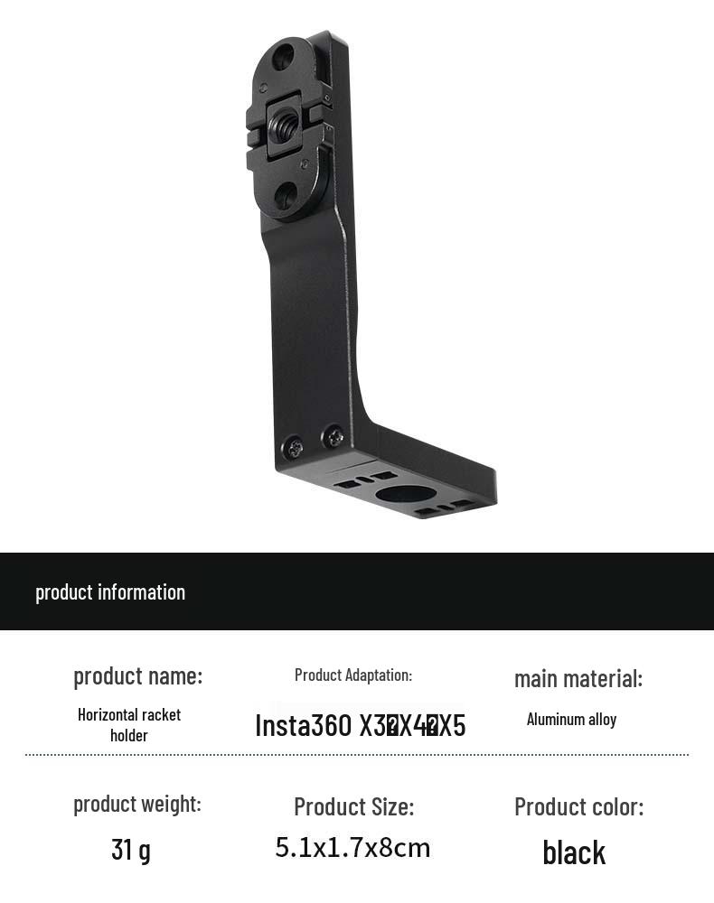 Clip Staffa di Montaggio Orizzontale Insta360 X3/X4/X5 per Action Cam