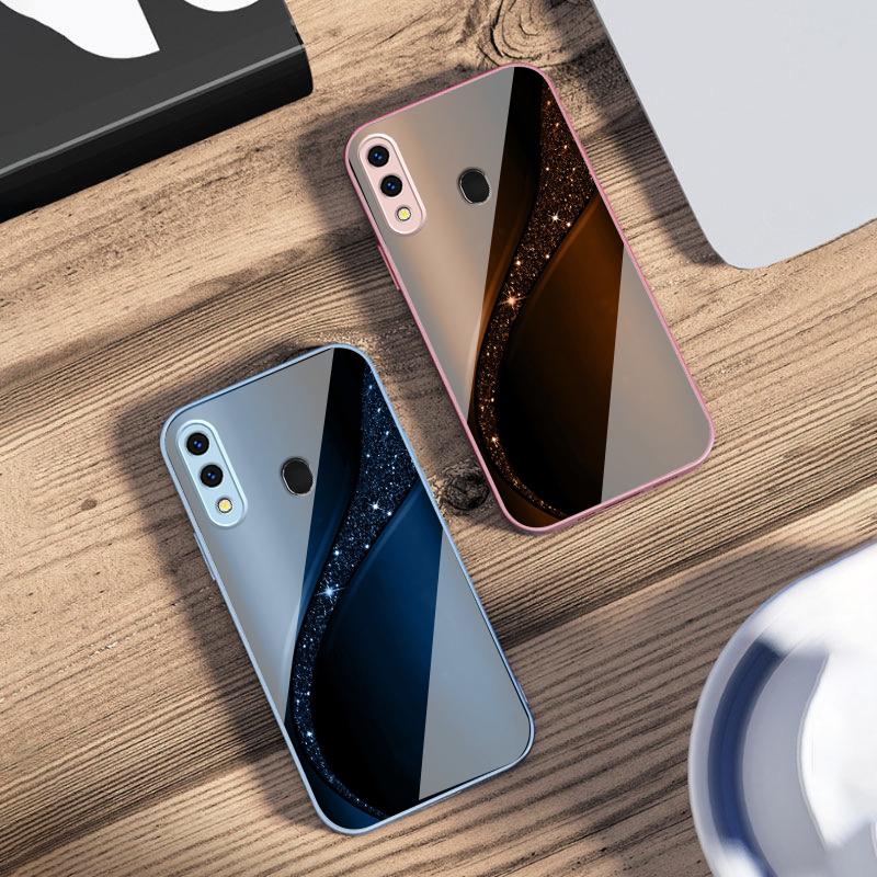Brilliant golden galaxy For Samsung A73 72 71 A70 56 55 54 A53 52 51 50 42 A35 A34 33 32 31 26 25 24 23 22 30 glass phone case