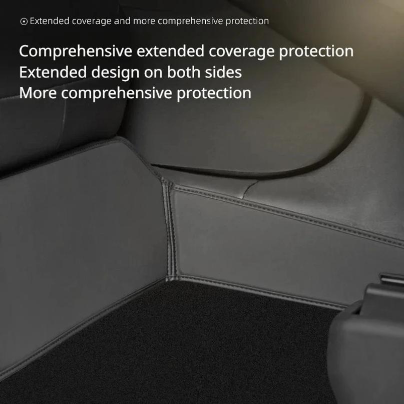 For Tesla Model Y Model 3 Highland Rear Seat Lower Protective Mat Leather Full Surround Seat Anti-Dirty Kick Pad Car Accessories