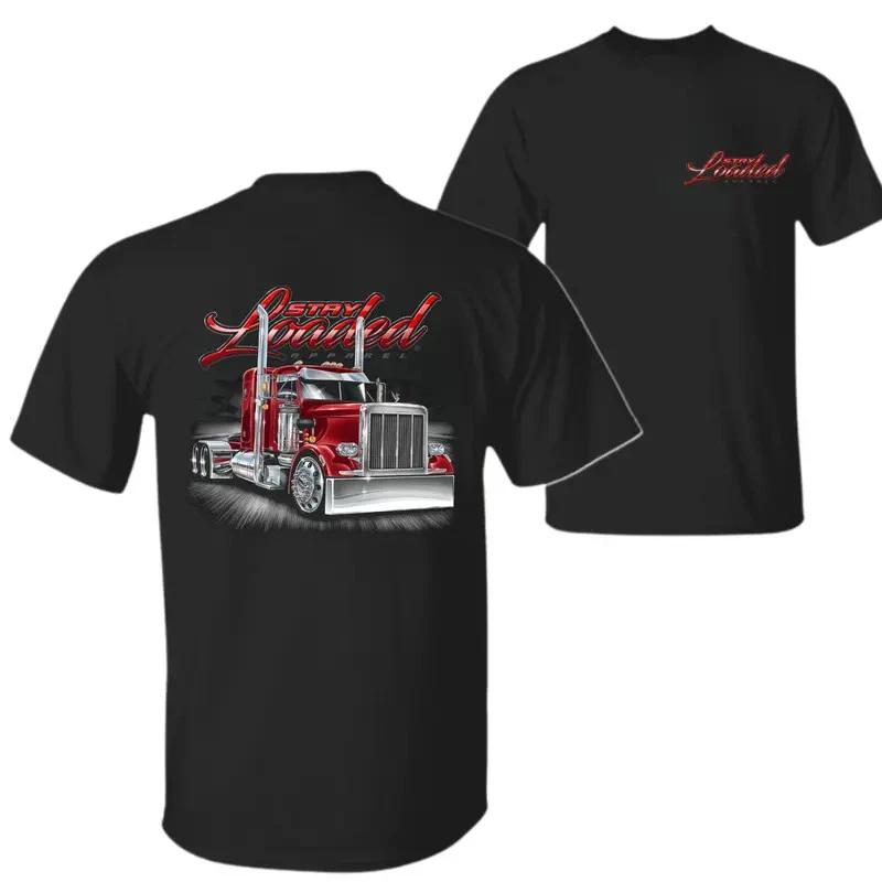 Stay Loaded Truck T-Shirt – Black Graphic Tee Featuring Red Semi Truck Design XS