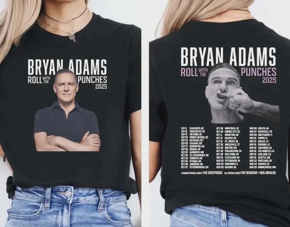

Bryan Adams Roll With The Punches 2025 Tour T-Shirt, Vintage Rock Tee S