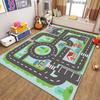 Cartoon Car Traffic Children's Carpet Playroom Baby Crawl Mat Home Decor Crystal Velvet Living Room Bedroom Floor Mat