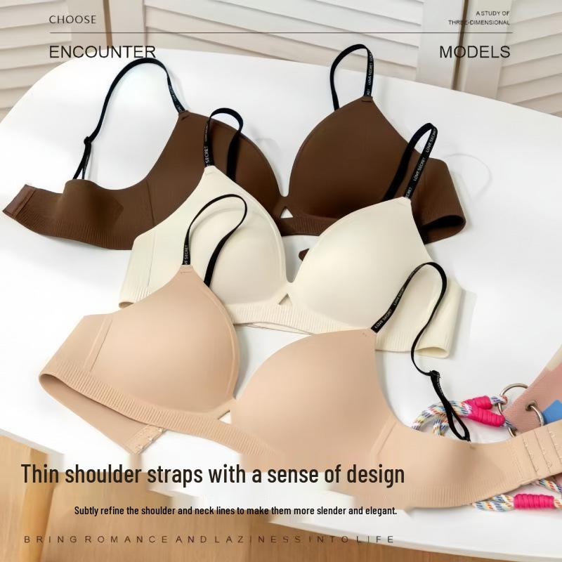 Seamless French Deep V Triangle Cup Bra for Small Bust – Lifting, Anti-Sagging, Comfortable, Wire-Free
