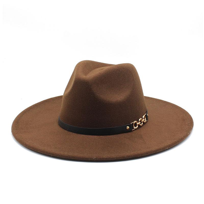 Big Eaves Wool Jazz Top Hat Women'S Casual Big Edge Felt Hat Men'S Jazz Hat 9.5Cm