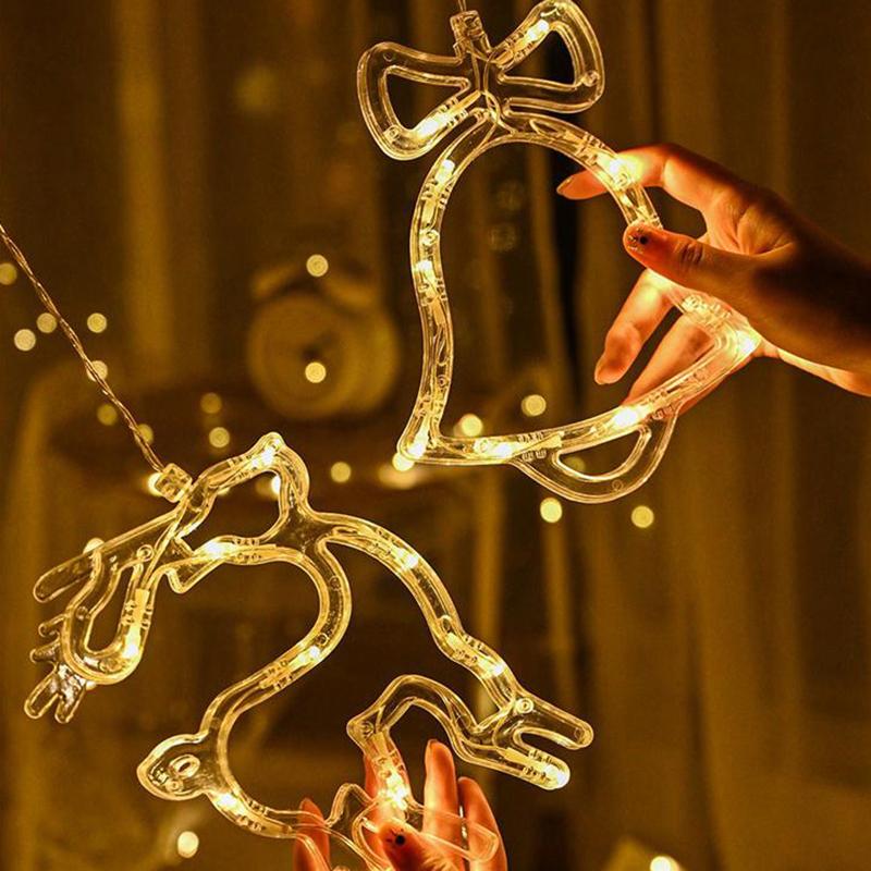 AC 110V Christmas Tree Deer Bells String Lights Fairy Lights Outdoor Decoration