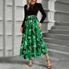Women's Floral Print High Waist Fashionable And Elegant Dress