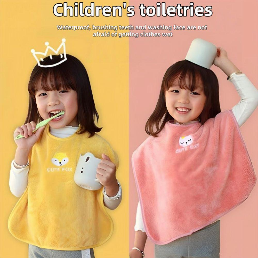 Skin Friendly Children's Washcloth Adjustable Snaps Toddler Face Towel for Feeding Eating