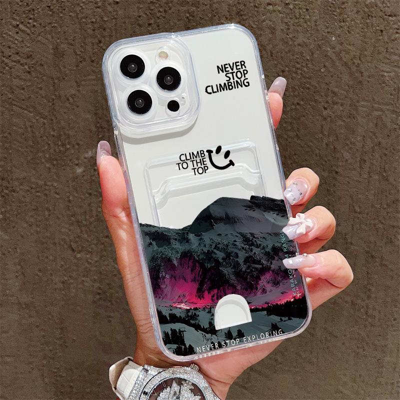 

Силиконовый чехол-карман для карт для iPhone 14 16 15 Pro Max Honor X7A X8A Xiaomi Redmi Note 14 Oppo Reno 13F 14F Чехол Прозрачный бампер для телефона Vivo V27/V27 Pro/S16/S16 Pro