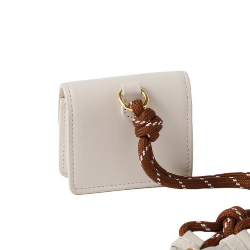 Miu Miu Logo Leather Mini Wallet Women wallet Powder-White 5TL515_ACRT_F0KMH