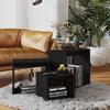 VidaXL Nesting Tables 3 Pcs Black Particleboard