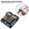 6 Ways Blade Car Boat Fuse Box Holder 12V 36V Power Distribution Panel Board Fuse Holder Block Warning Indicator