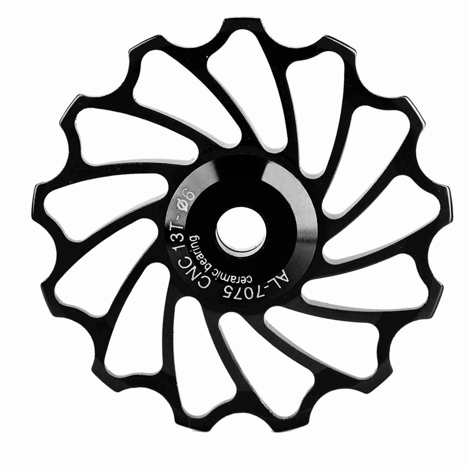 

1 пара керамических подшипников MEIJUN, задний шкив, опорное колесо, направляющий ролик для велосипеда (13Т, Черный)