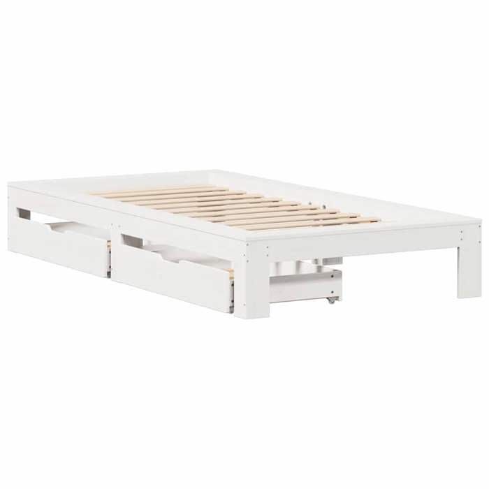 VidaXL Cadre de lit sans matelas blanc 90x200 cm bois de pin massif 3309009