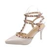 Women's Fashion Sexy 2025 New Buckle Rivet Decorated Pointed High Heels Dress Dating Wedding Banquet Party Stiletto High Heels