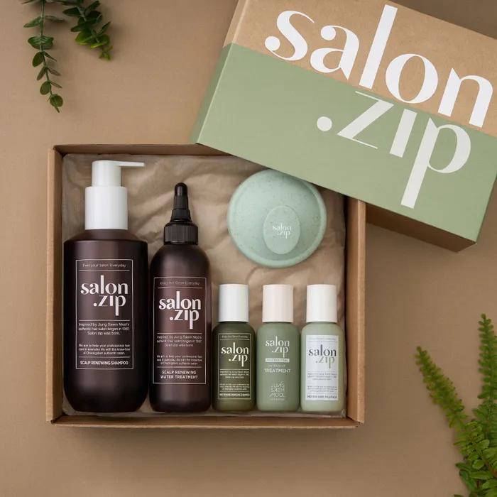 Salonzip Shampoo 400ML & Treatment 200ML Duo (Free Gift: Shampoo Brush + Home Clinic Mini Trial Kit)