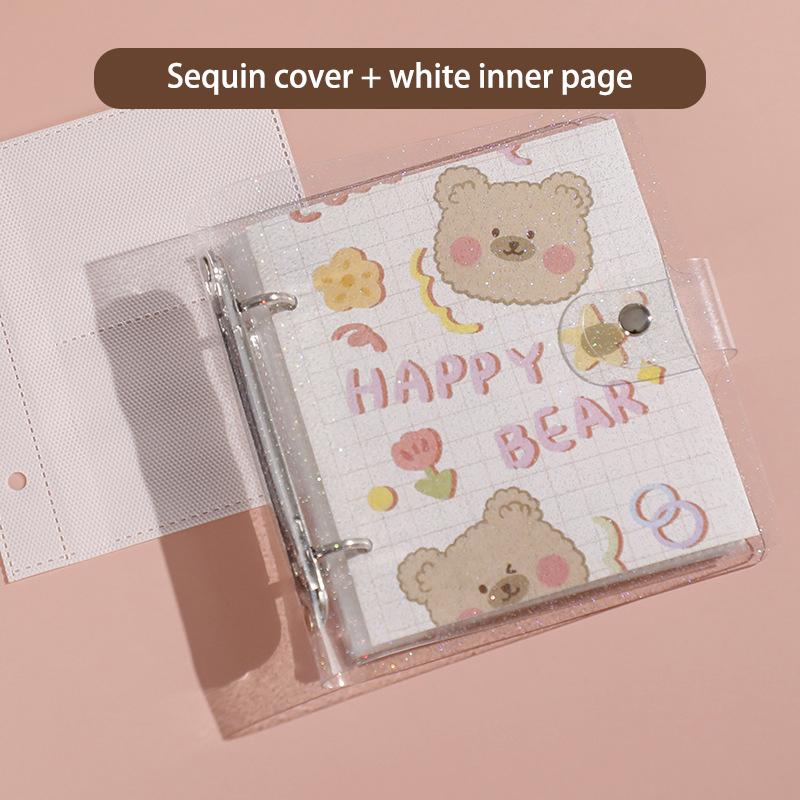 3 Inch Polaroid Photo Album Cute Bear Transparent Jewelry Small Card Collection Storage Book Mini Loose Leaf