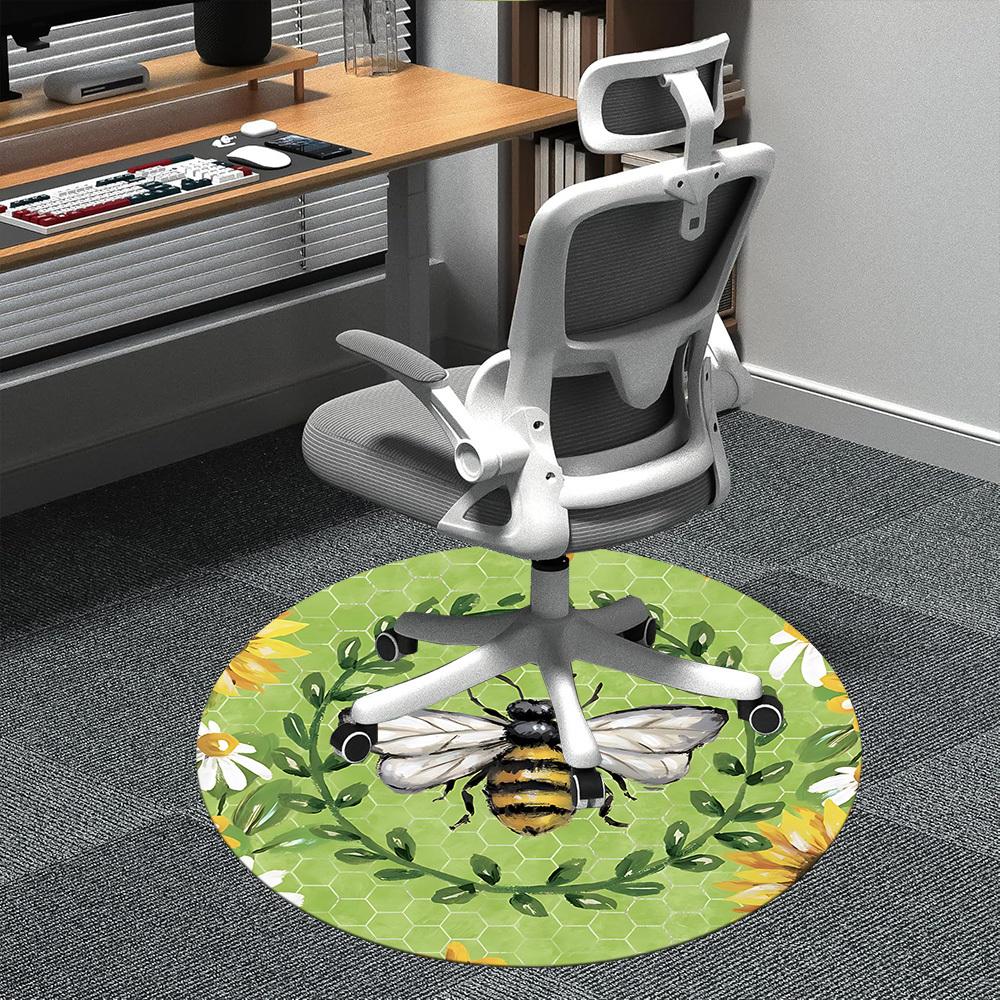 

1pc Bee Garden Office Round Area Rug, Indoor Mat Suitable ForOffice, Under Office Chairs Bedroom Living Room Home Decor, Room Deco, n42 80cm by 80cm