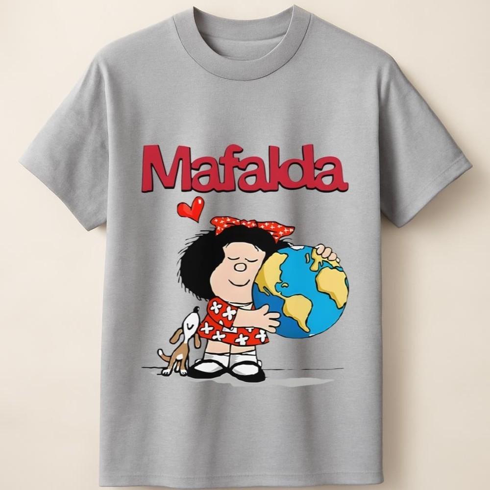 Mafalda Hug Earth Graphic From Iconic Comic Strip Fan Art Unisex T Shirt Unisex T-Shirt XL