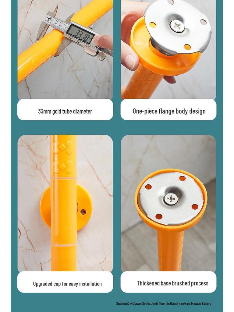 Anti-Slip L-Shaped Bathroom Handrail for Elderly and Disabled - Toilet Safety Handle