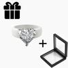 Y2K White Chunky Silicone Ring with Large Square Cubic Zirconia + Portable Mirror Box, Aesthetic Statement Ring for Women Party