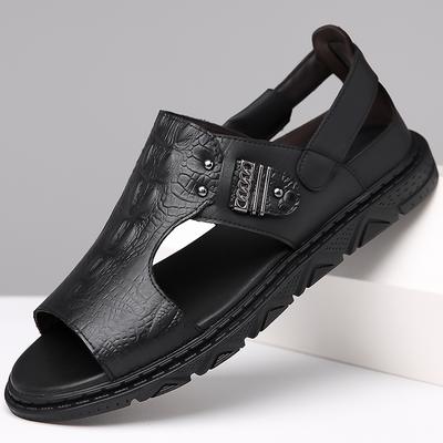 Fashion Open-toe Summer Man Sandals Breathable Mens Casual Shoes Outdoor Mens Leather Sandals New Quick Dry Beach Shoes Roman Sneakers
