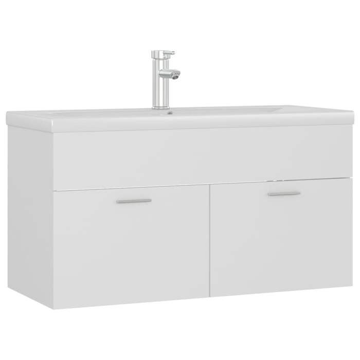 VidaXL Armoire d'Evier avec Lavabo Intégré Meuble de Rangement Placard de Salle de Bain Armoire de Rangement Toilette 3071288