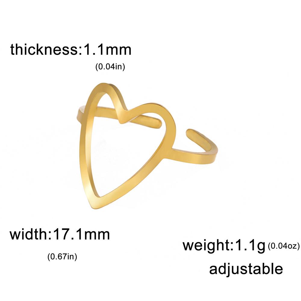 My Shape Love Heart Hollow Ring Women Girls Stainless Steel Adjustable Open Finger Rings Beautiful Fashion Jewelry Gift Lovers