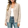 Women Lightweight Button Front Cardigan Sweater Long Sleeve Collared Knit Top Casual Layering Shirt Suitable for Various Outfits