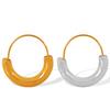 Yori Stainless Steel Geometric U-Shape Hoop Earrings 18K Gold PVD Plated Popular Daily Classy Waterproof Jewelry Accessory