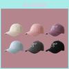 Cotton Pink Bowknot Baseball Cap With Wide Brim For Casual Girls