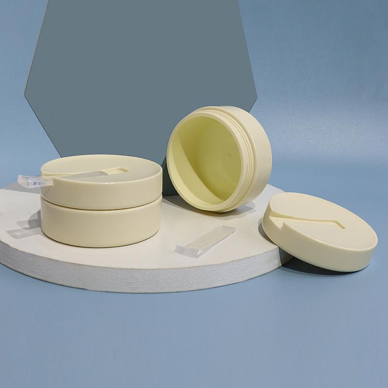 1 Adet 100G Doldurulabilir Makyaj Temizleyici Kavanozu Kaşıklı Plastik Boş Makyaj Kavanozu Pot Seyahat Yüz Kremi Losyon Kozmetik Kabı