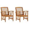 Day and Night - Day and Night Garden Chairs 2 Units Solid Acacia Wood
