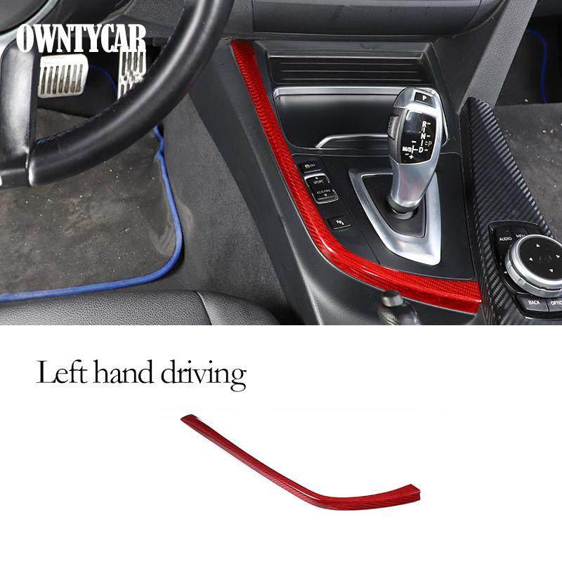 For BMW 3 4 Series F30 F31 F32 F35 2013-2019 Real Carbon Fiber Car Console Gear Shift Panel Decoration Cover Trim Stickers