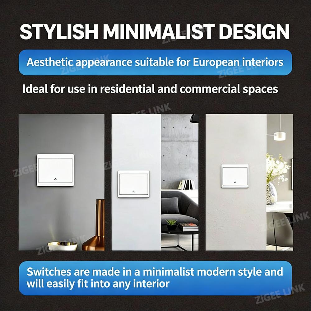 433MHz Wireless Smart Wall Light Switch 1/2/3 Gang Remote Control Panel AC100–240V Sticker Design for LED Lamps Home Automation