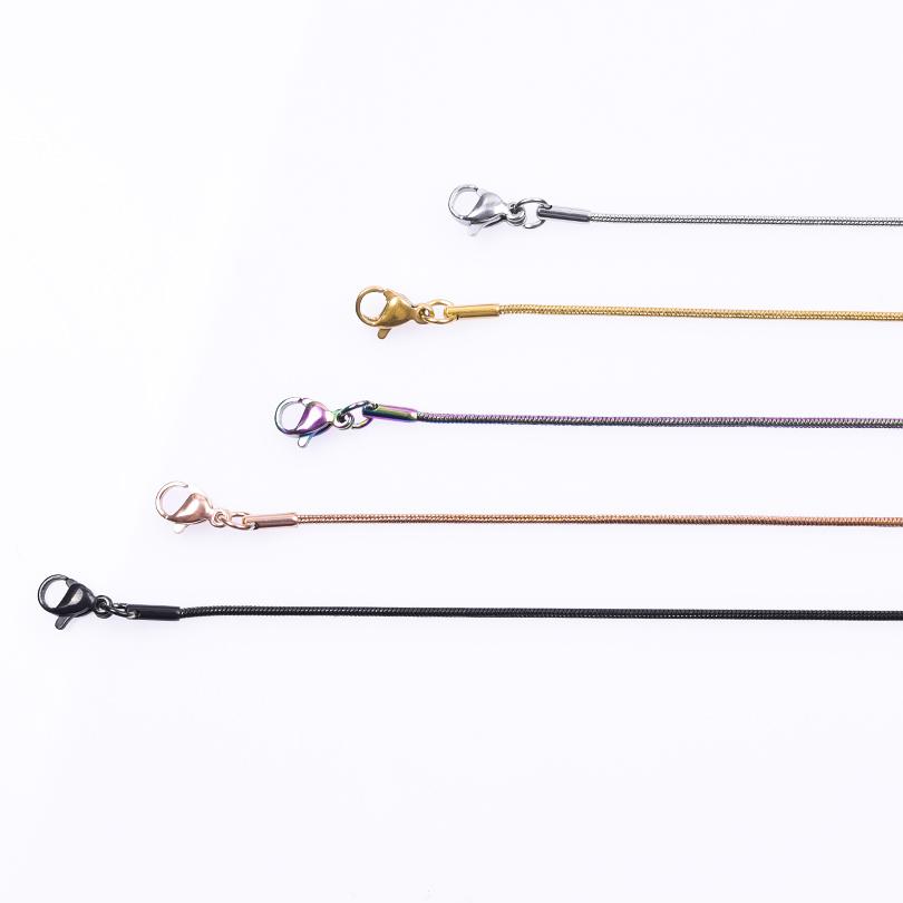 1/5/10pcs 1.2mm 45/50/60/70cm Long Stainless Steel Round Snake Chain Necklaces For Women Men Accessories Fashion Jewelry Choker