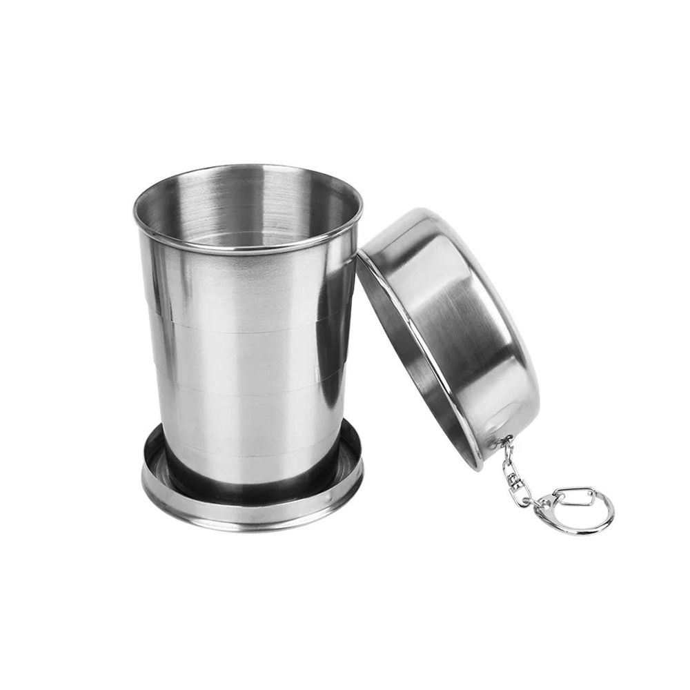 

Stainless Steel Camping Mug Portable Outdoor Telescopic Cup Sturdy Folding Cup Hiking M