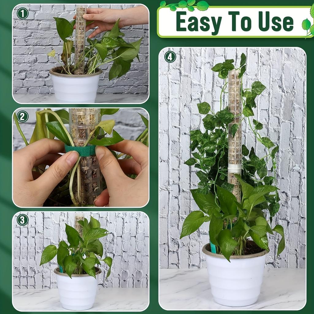 8pcs Interlocking Moss Poles, Plant Climbing Stakes for Monstera and Pothos Vines