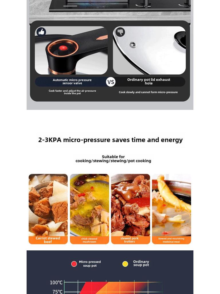 Nueva olla multifuncional de cerámica esmaltada para sopa: Olla de micropresión de gran capacidad para estofado y estofado para uso doméstico