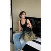Soft Nylon Hobo Shoulder Bag Women Spacious Pillow Shape With Multi Pockets Magnetic Casual Daily Use