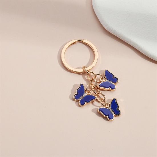 Key Chain Butterfly Charms Tassel Stainless Exquisite Shoulder Bag Schoolbag Decoration Hanging Pendant Smooth Car Key Keyring Purse Bag Accessories
