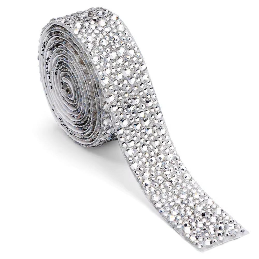 

Colorful Self-Adhesive Rhinestone DIY Rhinestone Diamond Ribbon for Dresses Crystal clear