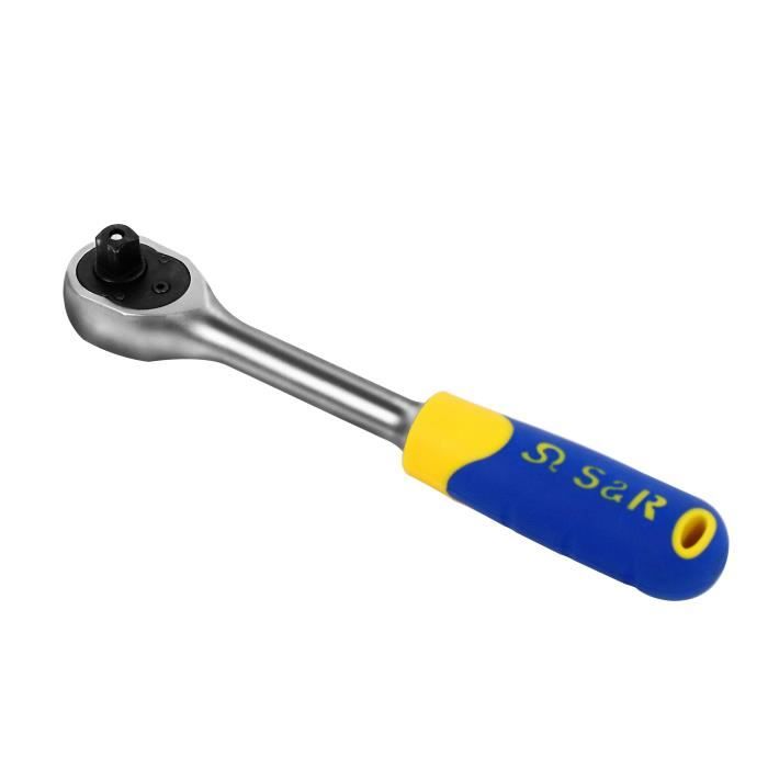 Cliquet réversible 3/8" - S&amp;R - 45 dents - CrV - poignée bimatière
