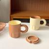 Kontrastfarbige Kaffeetasse Matte, gefrostete Tasse Haushaltswasserbecher Paar Keramik Britischer Stil Keramiktasse