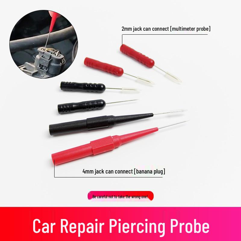 Universal Multimeter Test Lead Extension with Non-Destructive Piercing Probe and Fine Steel Needle for Auto Repair Detection
