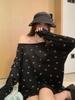 Women's Sheer Bow Print Long Sleeve Sun Protection Top - Spring/Summer Casual Cover-up
