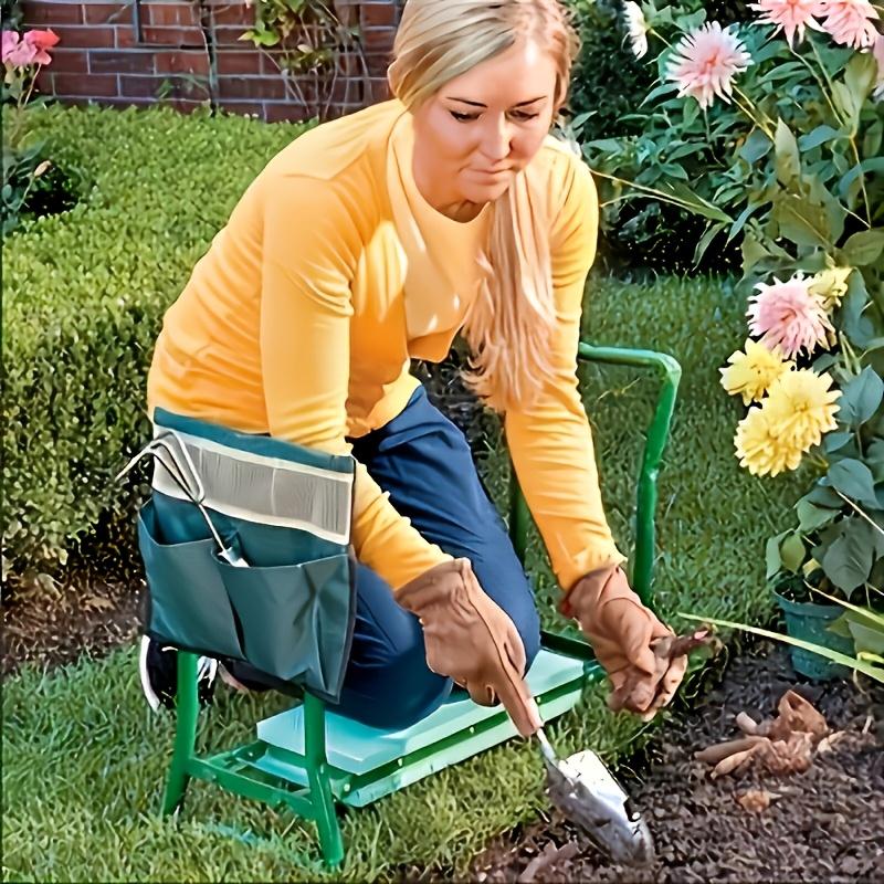 Garden Kneeler Durable Oxford Cloth Storage Bag, Square Washable with 3 Pockets for Lawn Planting And Gardening Tool Storage