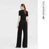 ELLASSAY Women's Asymmetrical Drape Acetate Blend Trousers