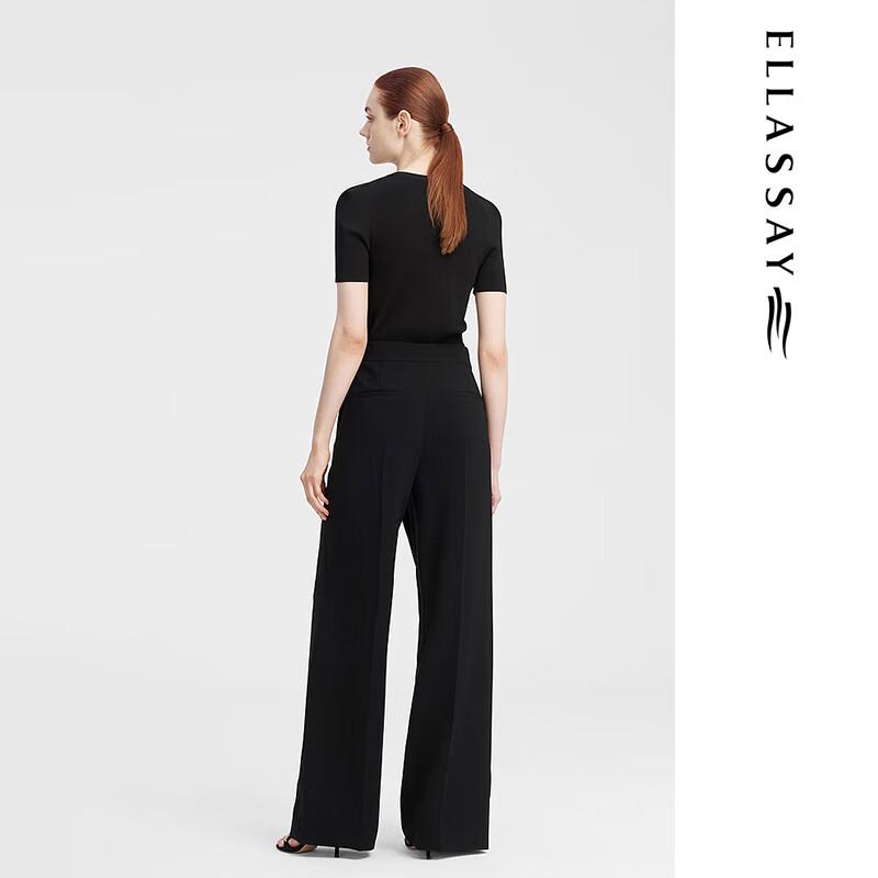 ELLASSAY Women's Asymmetrical Drape Acetate Blend Trousers